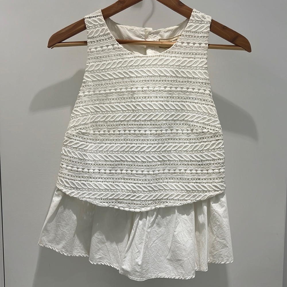 Anthropologie Moulinette Soeurs White Top Size 6